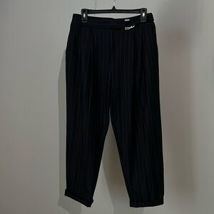 top shop navy pinstriped pant size 8